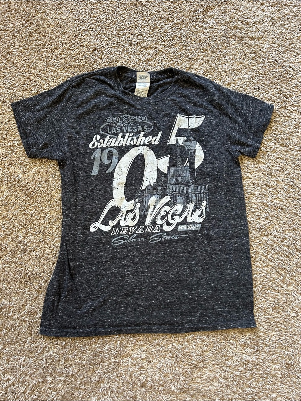 Delta Charcoal Graphic Tee with White Print